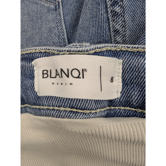 Blanqi Denim Maternity Shorts Womens Medium Blue Over Belly Stretch Distressed - Picture 3 of 10